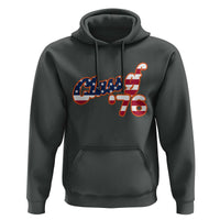 Patriotic Class of 76 Retro American Flag Script Hoodie Graduation Birthday Milestone