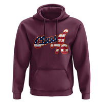 Patriotic Class of 76 Retro American Flag Script Hoodie Graduation Birthday Milestone