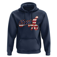 Patriotic Class of 76 Retro American Flag Script Hoodie Graduation Birthday Milestone