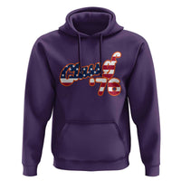 Patriotic Class of 76 Retro American Flag Script Hoodie Graduation Birthday Milestone