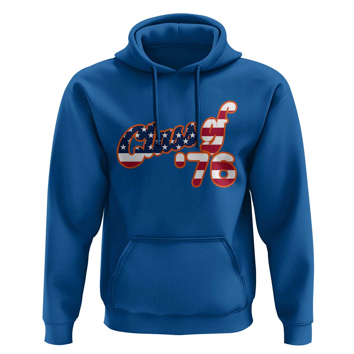 Patriotic Class of 76 Retro American Flag Script Hoodie Graduation Birthday Milestone