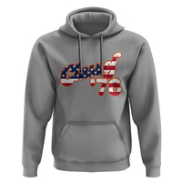 Patriotic Class of 76 Retro American Flag Script Hoodie Graduation Birthday Milestone