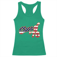 Patriotic Class of 76 Retro American Flag Script Racerback Tank Top Graduation Birthday Milestone