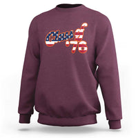 Patriotic Class of 76 Retro American Flag Script Sweatshirt Graduation Birthday Milestone