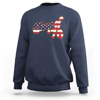 Patriotic Class of 76 Retro American Flag Script Sweatshirt Graduation Birthday Milestone