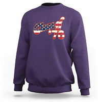 Patriotic Class of 76 Retro American Flag Script Sweatshirt Graduation Birthday Milestone