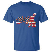 Patriotic Class of 76 Retro American Flag Script T Shirt Graduation Birthday Milestone