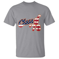 Patriotic Class of 76 Retro American Flag Script T Shirt Graduation Birthday Milestone