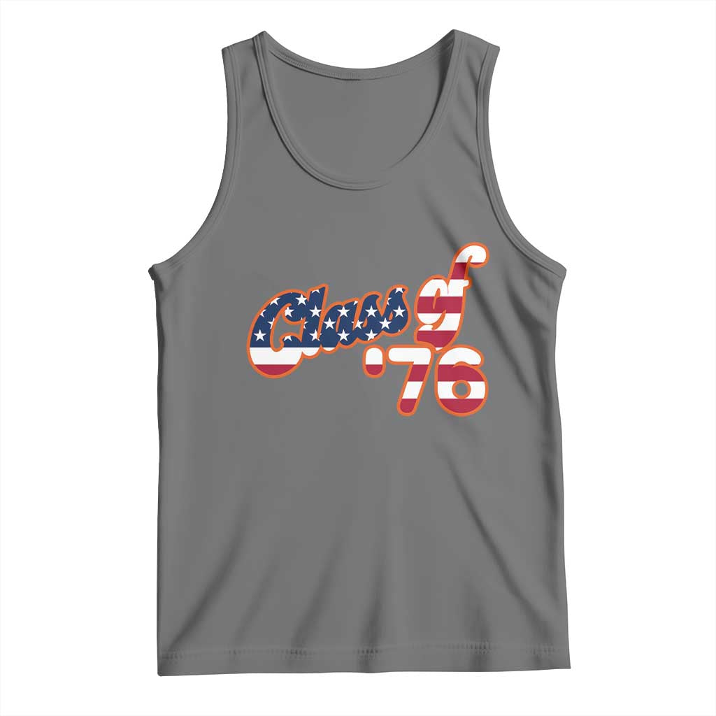 Patriotic Class of 76 Retro American Flag Script Tank Top Graduation Birthday Milestone