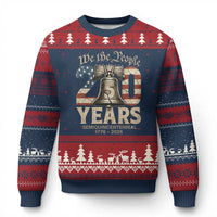 We The People 250 Years Liberty Bell Patriotic Ugly Christmas Sweater American Semi-Quincentennial