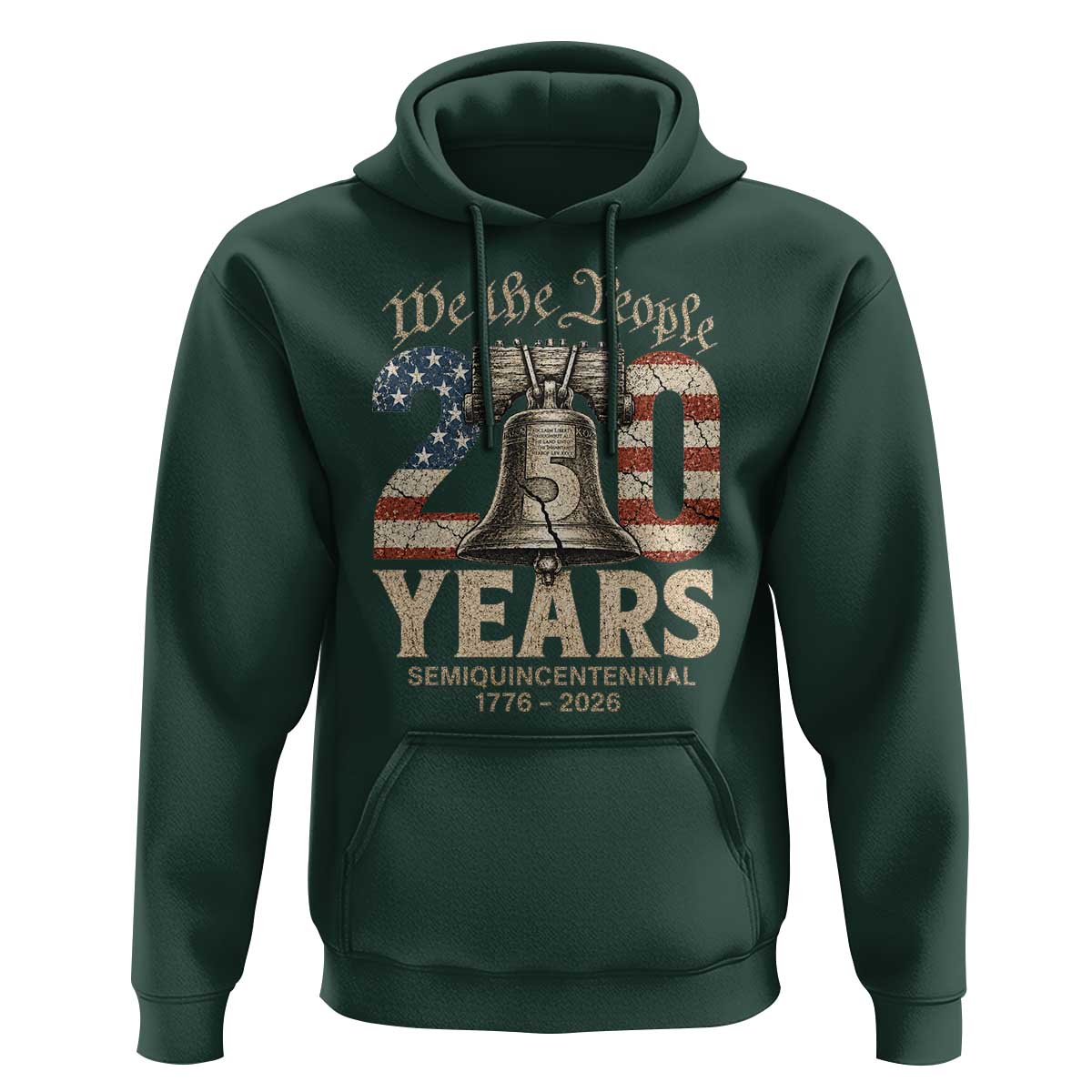 We The People 250 Years Liberty Bell Patriotic Hoodie American Semi-Quincentennial