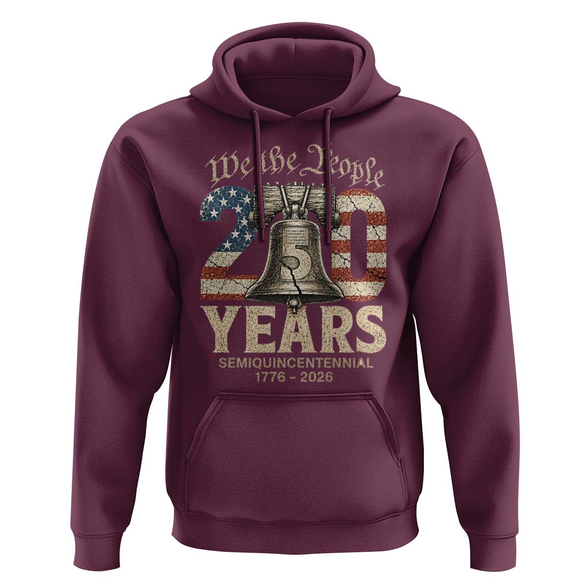 We The People 250 Years Liberty Bell Patriotic Hoodie American Semi-Quincentennial