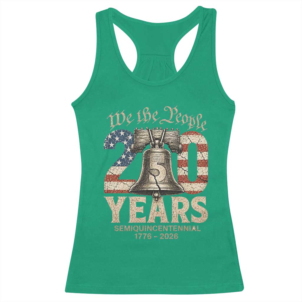 We The People 250 Years Liberty Bell Patriotic Racerback Tank Top American Semi-Quincentennial