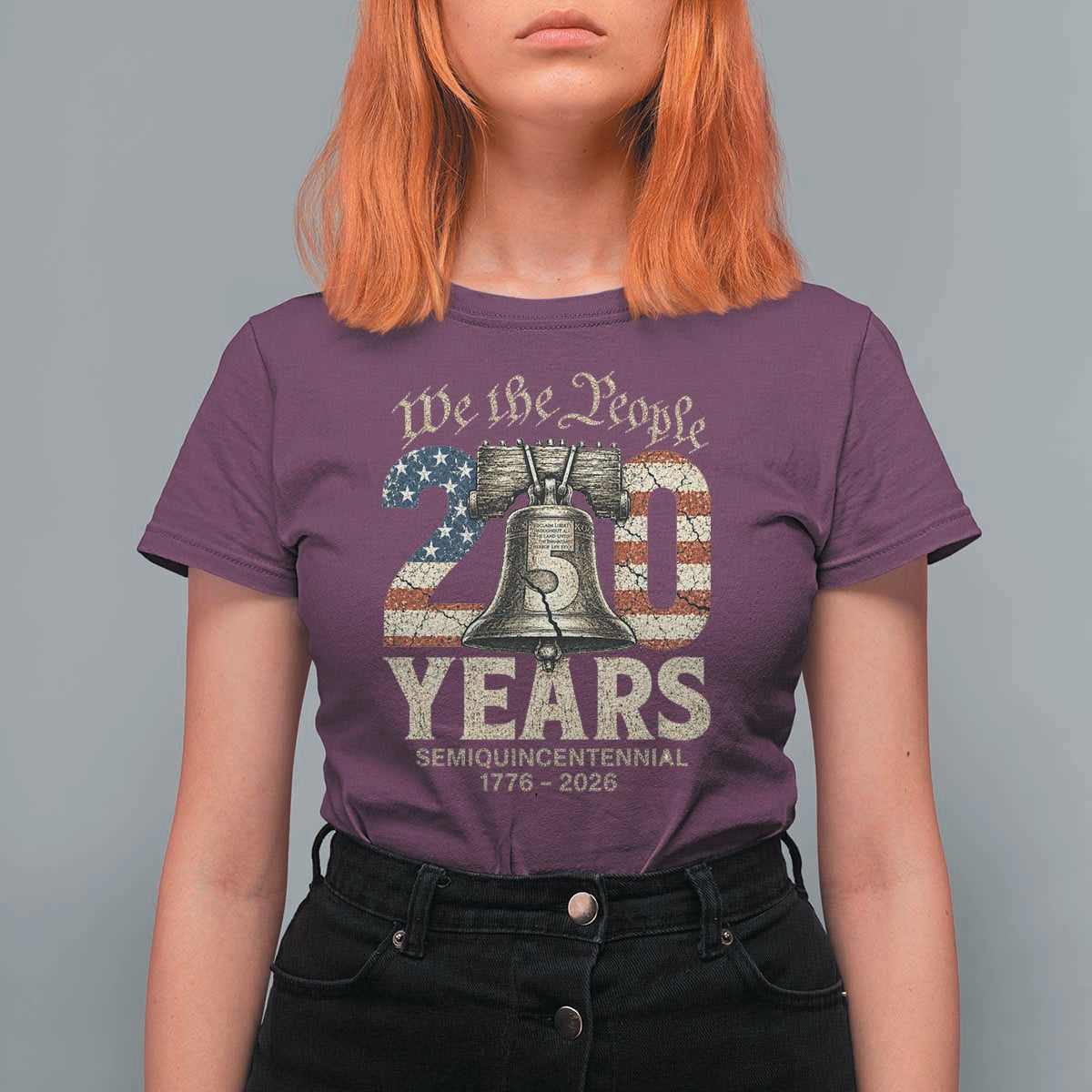 We The People 250 Years Liberty Bell Patriotic T Shirt For Women American Semi-Quincentennial
