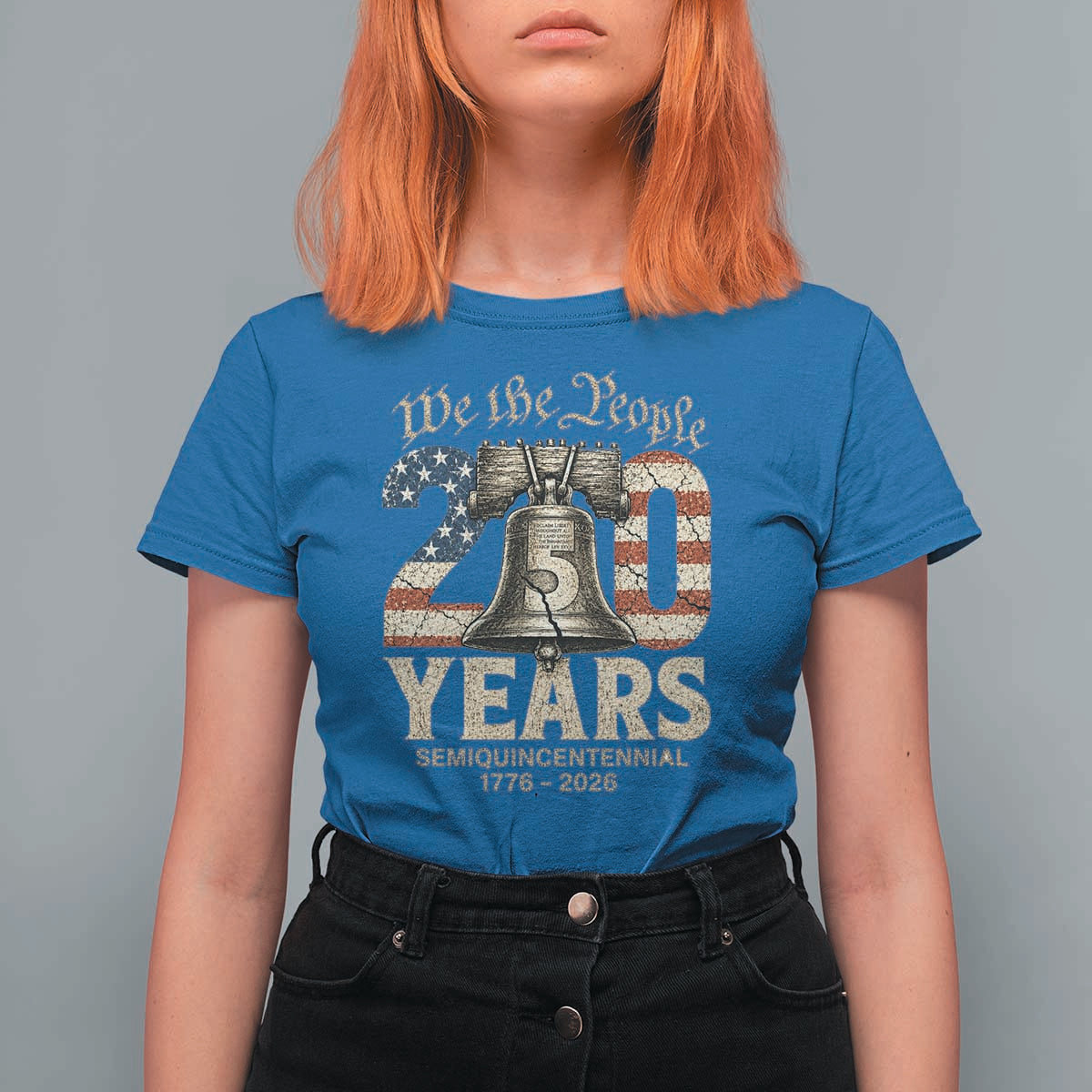 We The People 250 Years Liberty Bell Patriotic T Shirt For Women American Semi-Quincentennial
