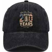 We The People 250 Years Liberty Bell Patriotic Washed Cotton Baseball Cap American Semi-Quincentennial