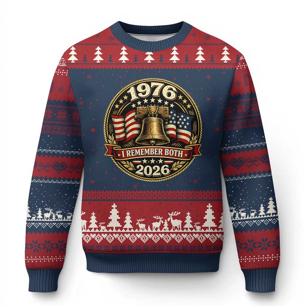 Bicentennial Born 1976 Liberty Bell Ugly Christmas Sweater America 250th Anniversary 50th Birthday