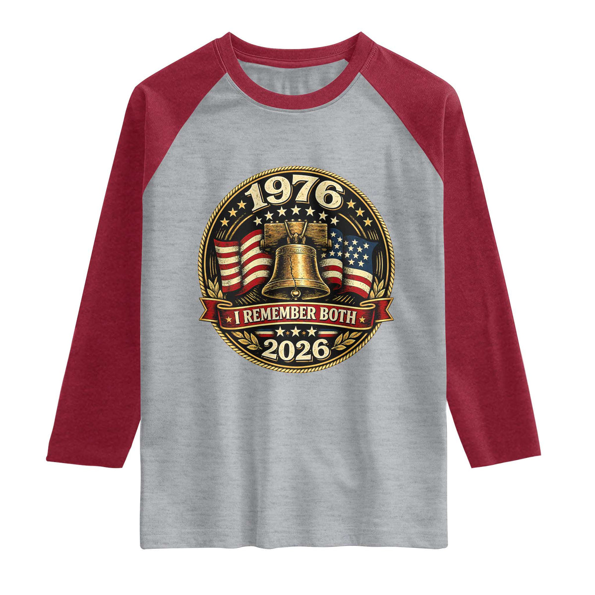 Bicentennial Born 1976 Liberty Bell Raglan Shirt America 250th Anniversary 50th Birthday