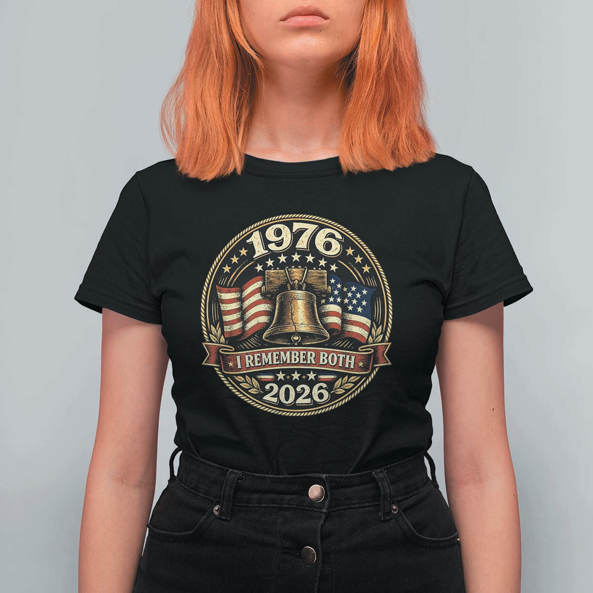 Bicentennial Born 1976 Liberty Bell T Shirt For Women America 250th Anniversary 50th Birthday