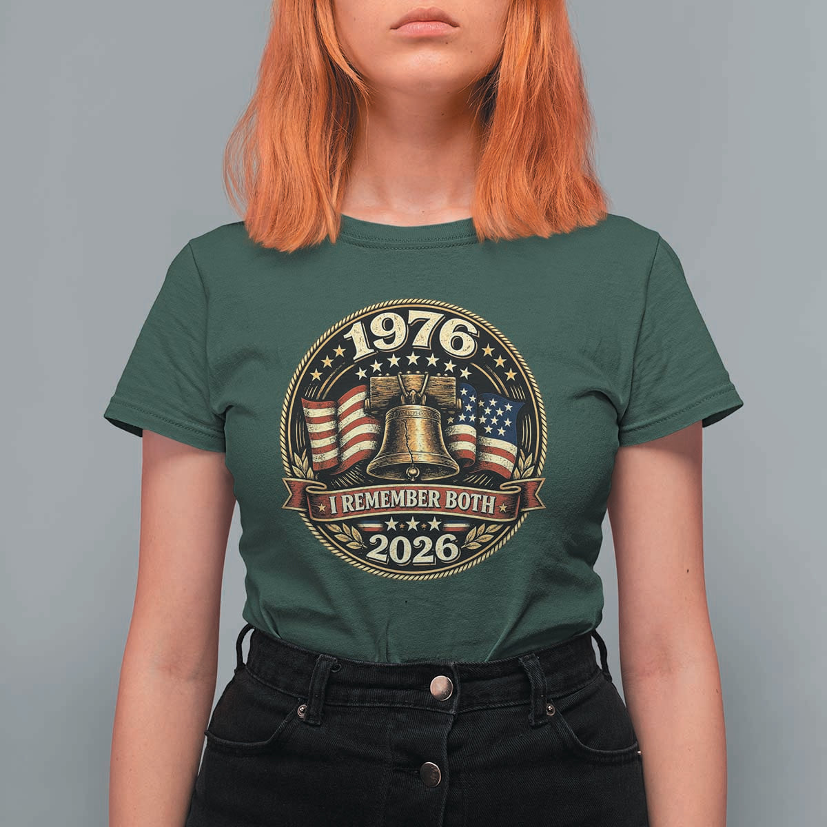 Bicentennial Born 1976 Liberty Bell T Shirt For Women America 250th Anniversary 50th Birthday