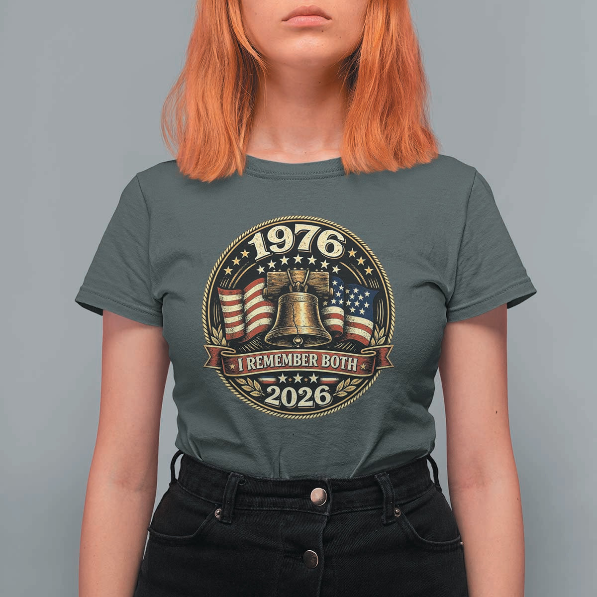 Bicentennial Born 1976 Liberty Bell T Shirt For Women America 250th Anniversary 50th Birthday