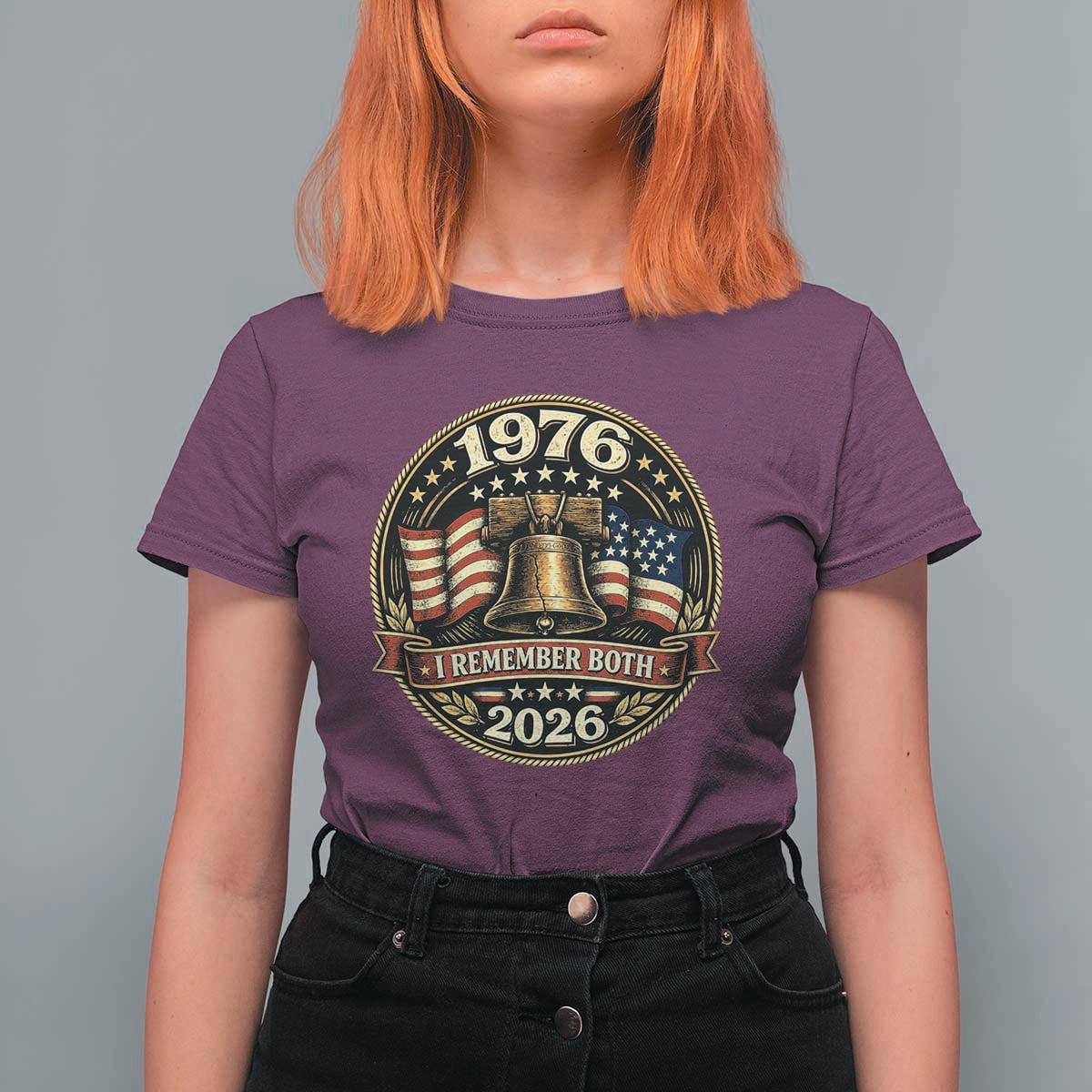 Bicentennial Born 1976 Liberty Bell T Shirt For Women America 250th Anniversary 50th Birthday