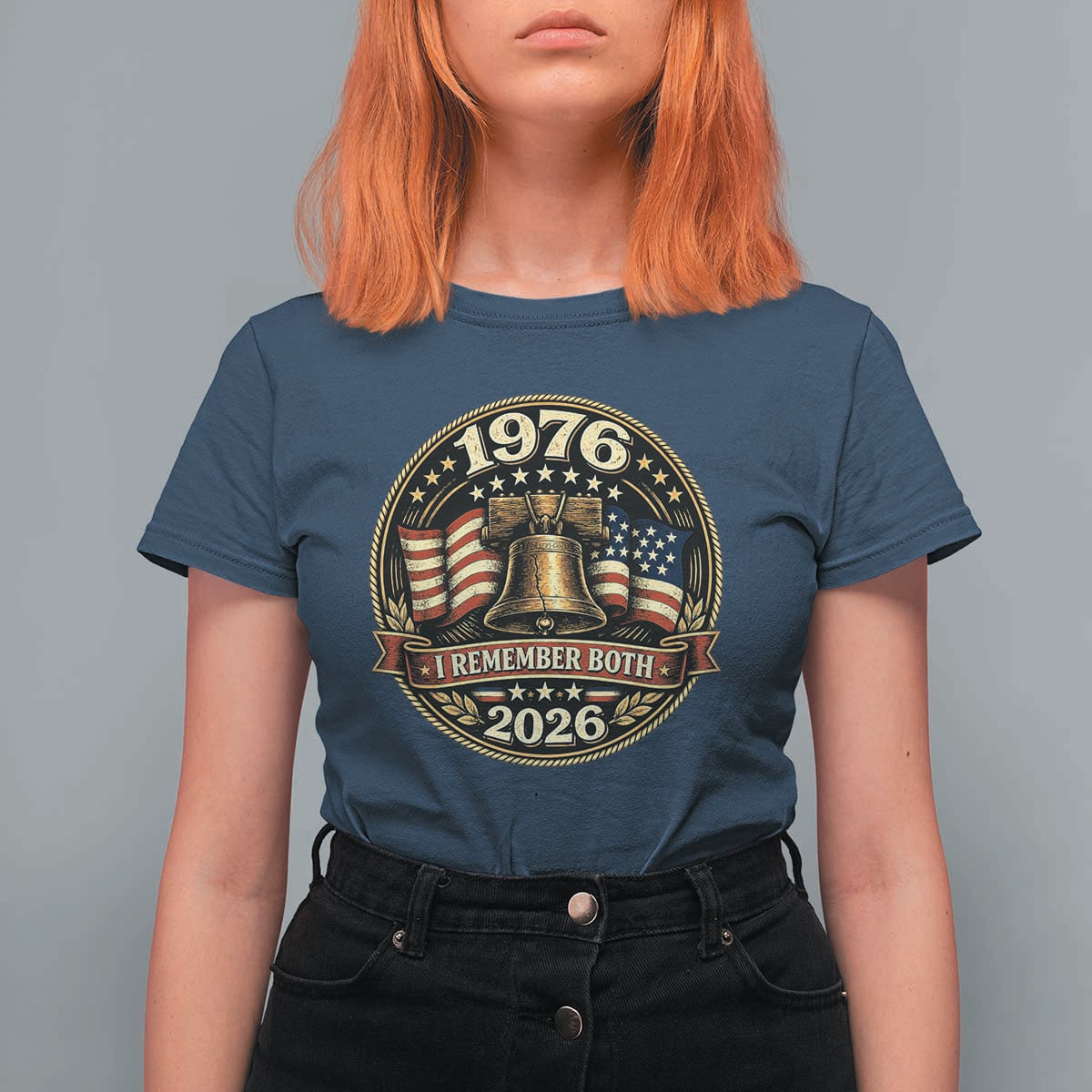Bicentennial Born 1976 Liberty Bell T Shirt For Women America 250th Anniversary 50th Birthday