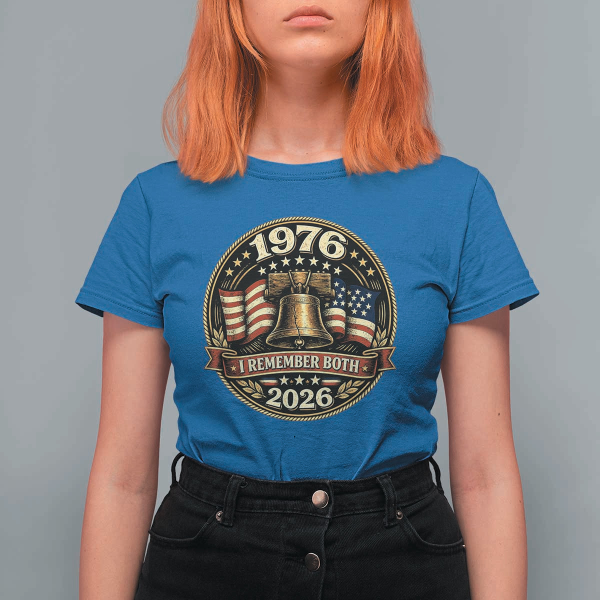 Bicentennial Born 1976 Liberty Bell T Shirt For Women America 250th Anniversary 50th Birthday