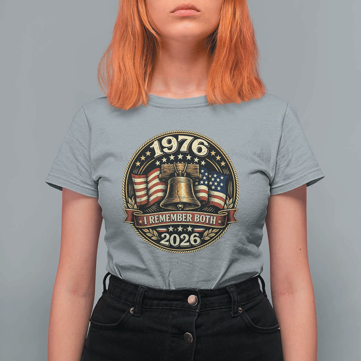 Bicentennial Born 1976 Liberty Bell T Shirt For Women America 250th Anniversary 50th Birthday