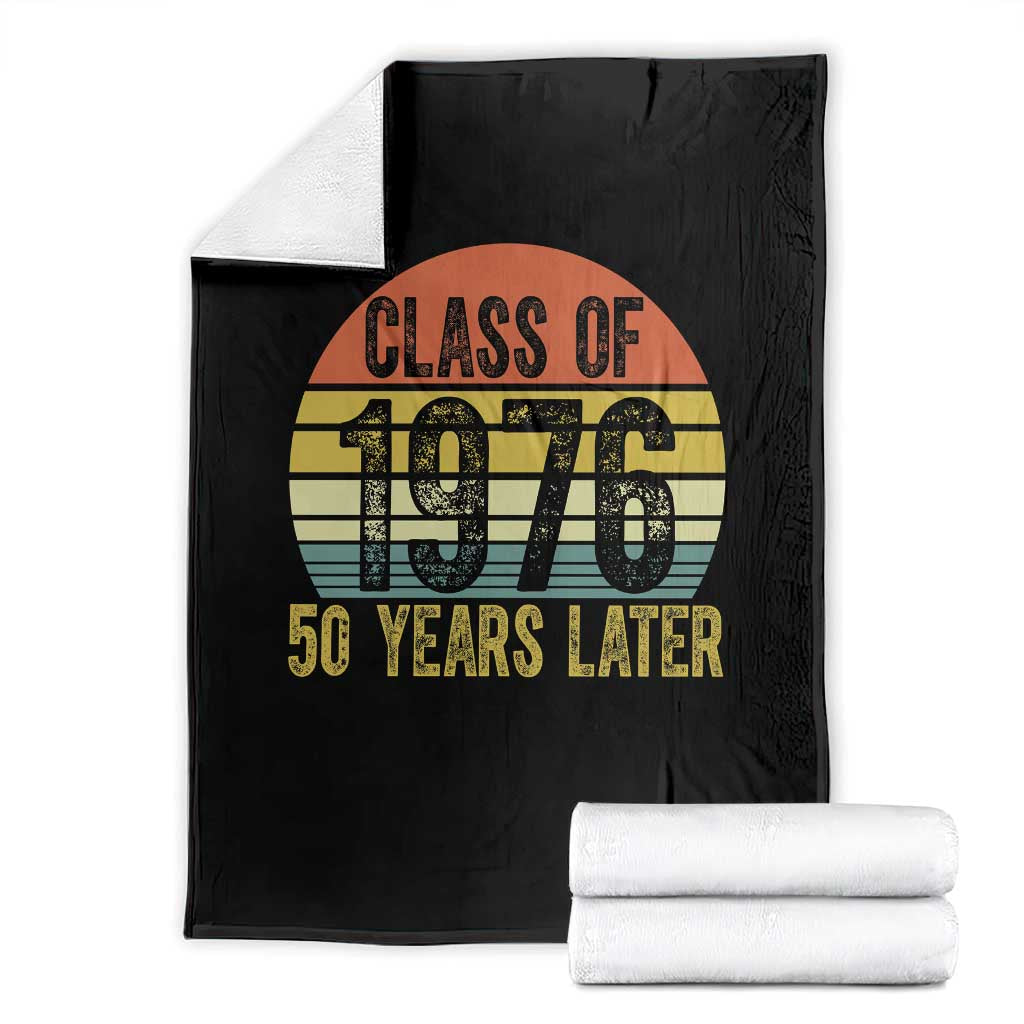 Class of 1976 50 Years Later Throw Blanket Retro Sunset Graduation Birthday 50th Milestone