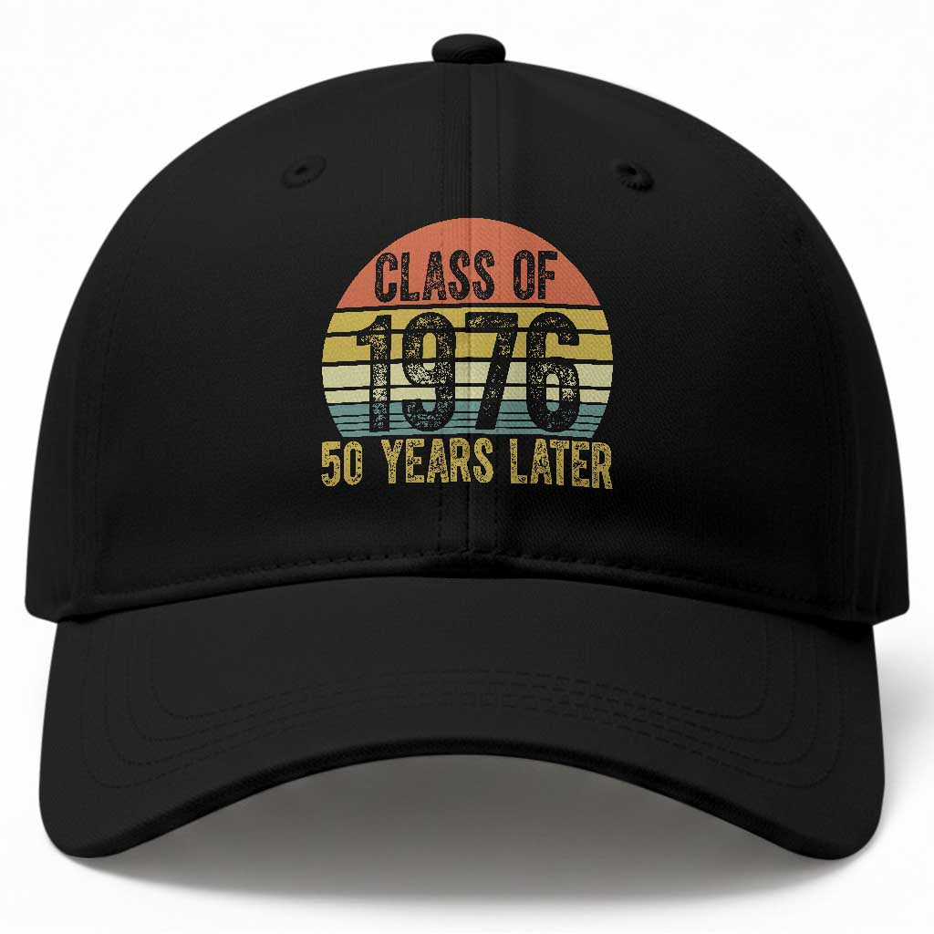 Class of 1976 50 Years Later Baseball Cap Retro Sunset Graduation Birthday 50th Milestone