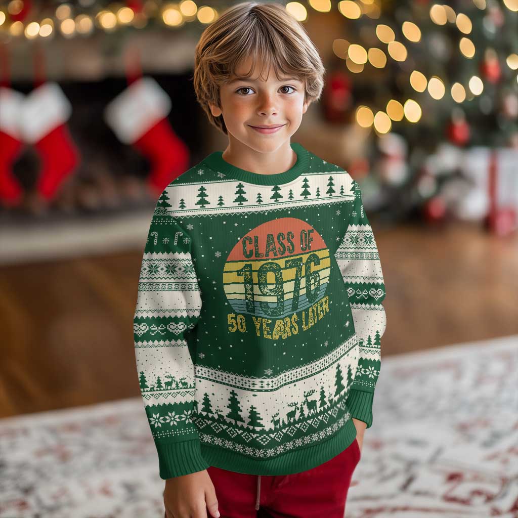 Class of 1976 50 Years Later Ugly Christmas Sweater Retro Sunset Graduation Birthday 50th Milestone