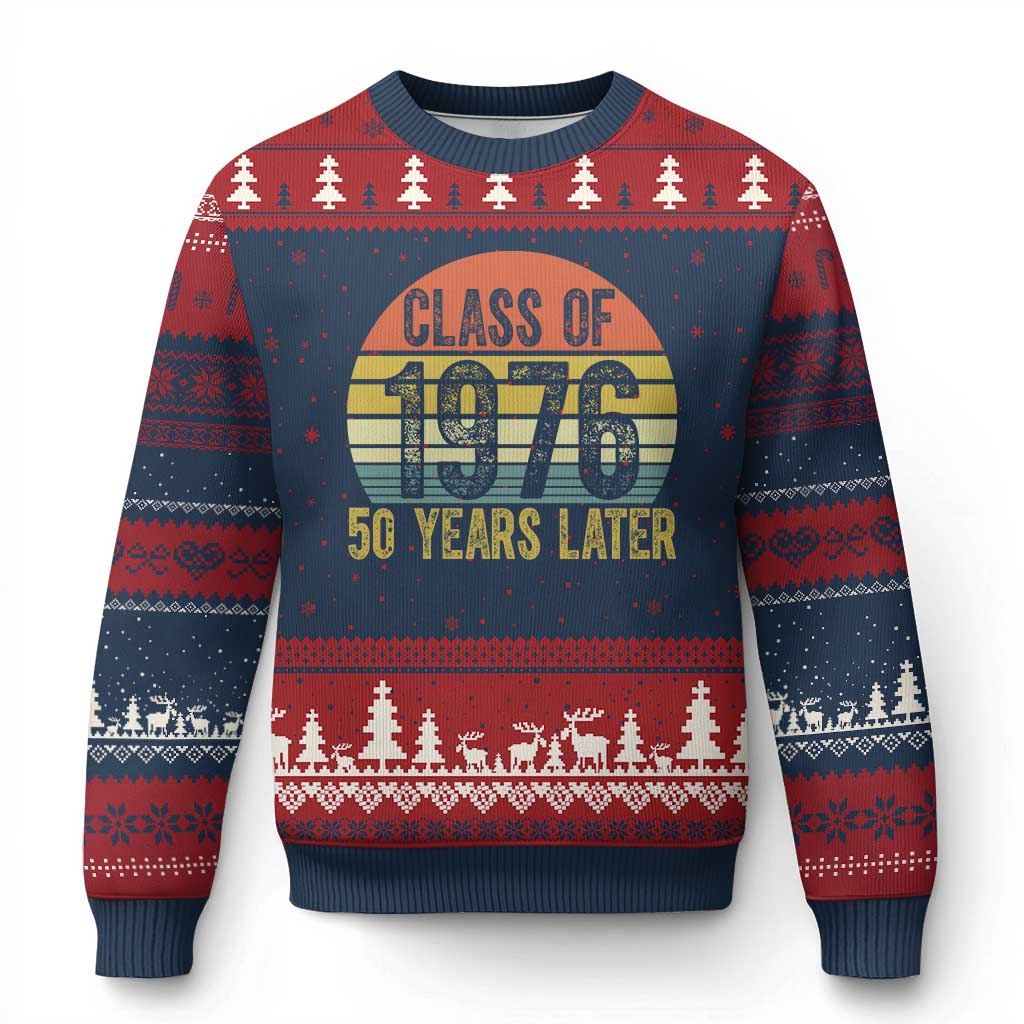 Class of 1976 50 Years Later Ugly Christmas Sweater Retro Sunset Graduation Birthday 50th Milestone