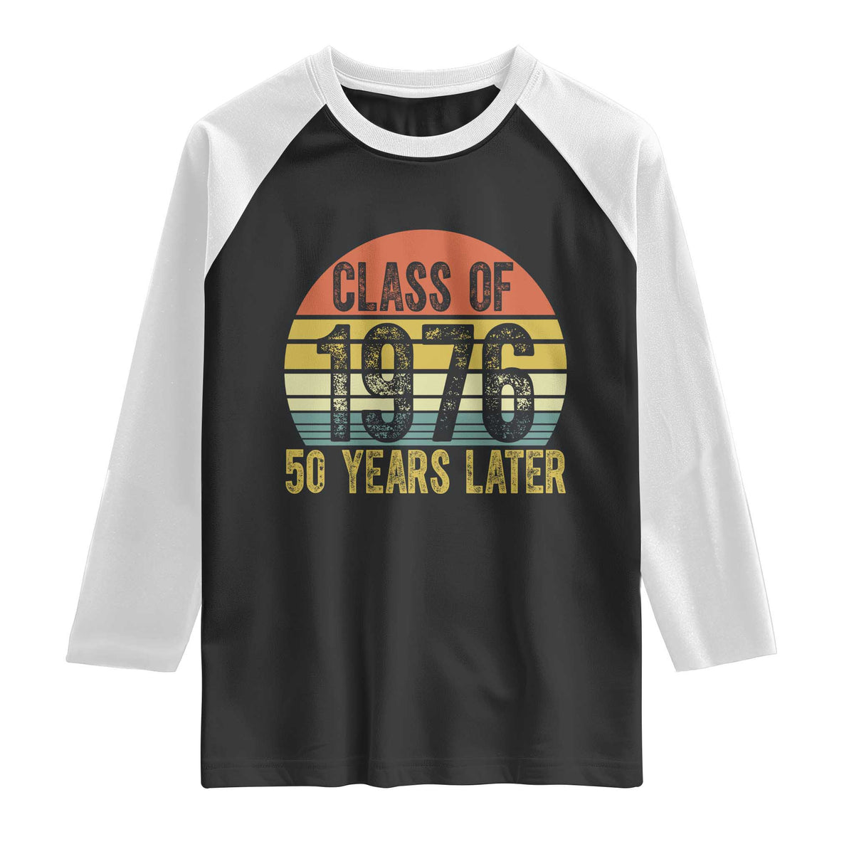 Class of 1976 50 Years Later Raglan Shirt Retro Sunset Graduation Birthday 50th Milestone