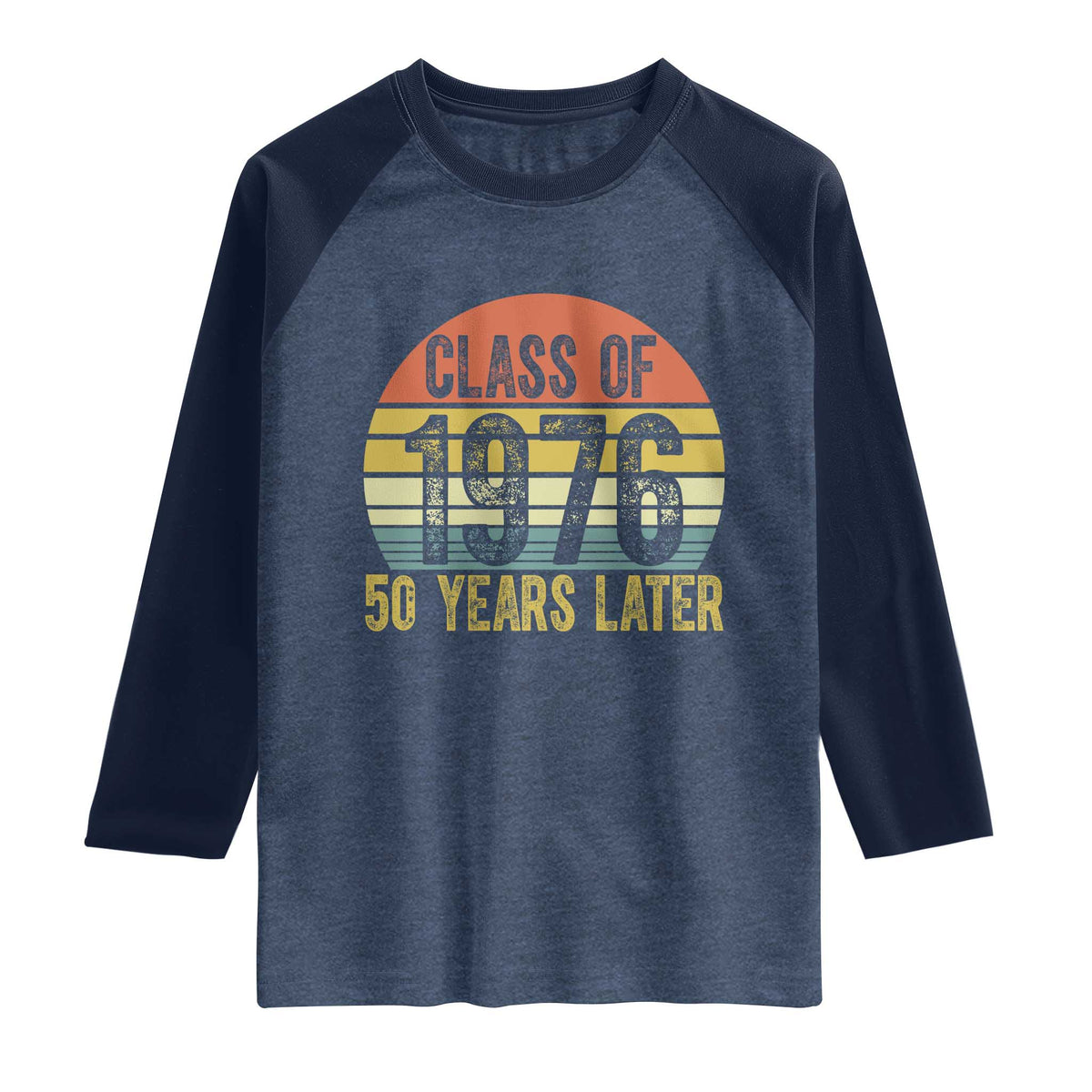 Class of 1976 50 Years Later Raglan Shirt Retro Sunset Graduation Birthday 50th Milestone