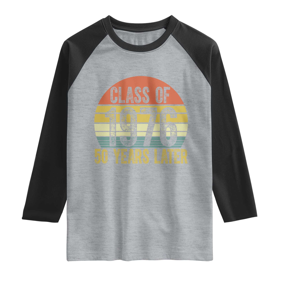 Class of 1976 50 Years Later Raglan Shirt Retro Sunset Graduation Birthday 50th Milestone