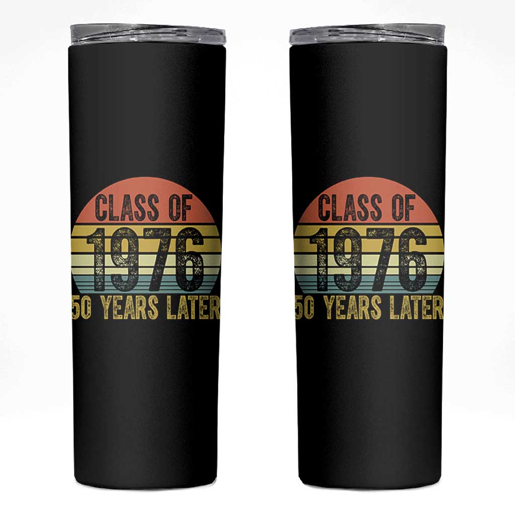 Class of 1976 50 Years Later Skinny Tumbler Retro Sunset Graduation Birthday 50th Milestone