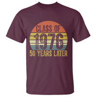 Class of 1976 50 Years Later T Shirt Retro Sunset Graduation Birthday 50th Milestone