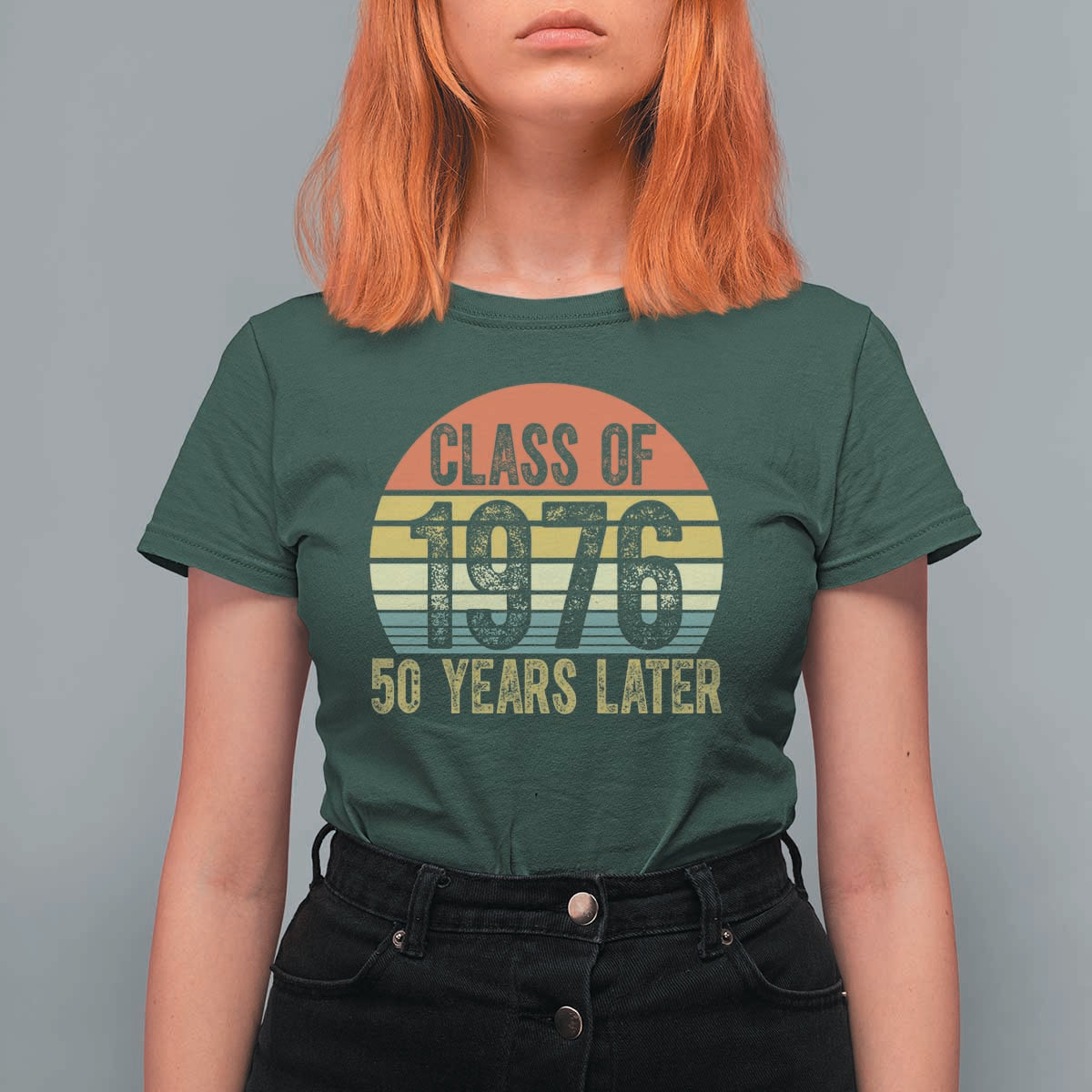 Class of 1976 50 Years Later T Shirt For Women Retro Sunset Graduation Birthday 50th Milestone