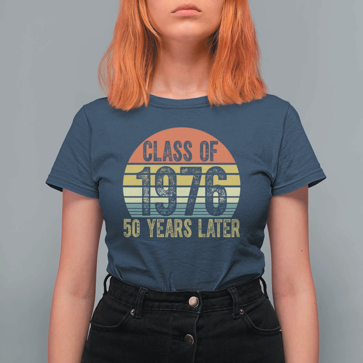 Class of 1976 50 Years Later T Shirt For Women Retro Sunset Graduation Birthday 50th Milestone