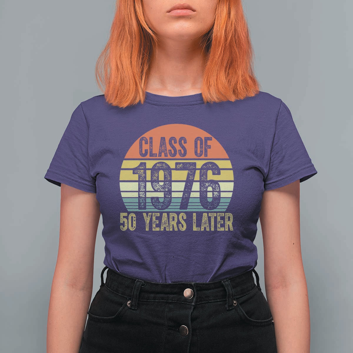 Class of 1976 50 Years Later T Shirt For Women Retro Sunset Graduation Birthday 50th Milestone