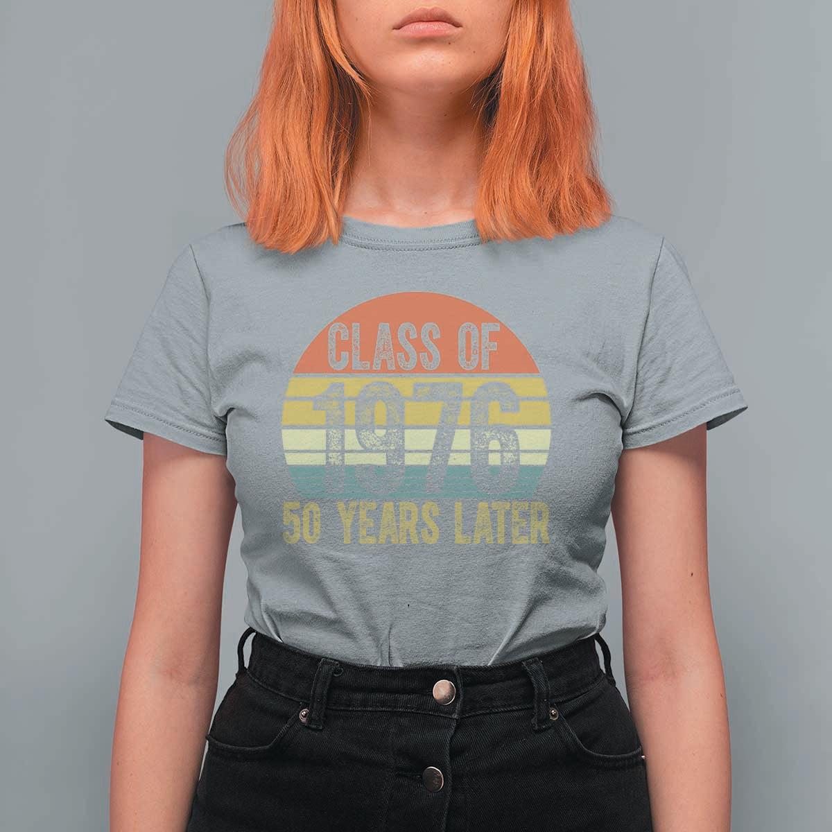 Class of 1976 50 Years Later T Shirt For Women Retro Sunset Graduation Birthday 50th Milestone