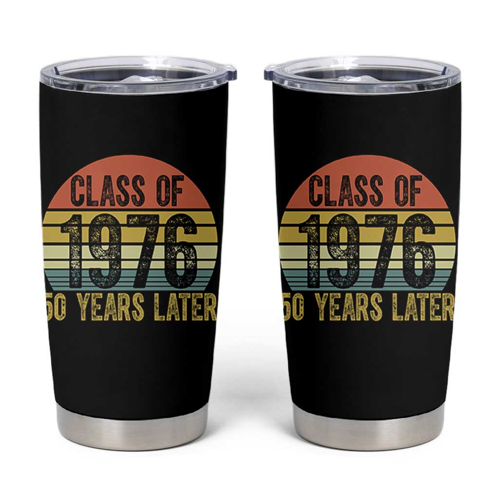 Class of 1976 50 Years Later Tumbler Cup Retro Sunset Graduation Birthday 50th Milestone