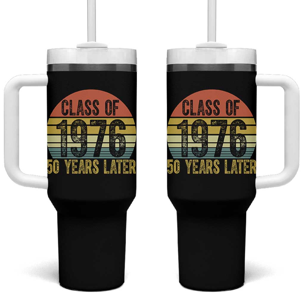 Class of 1976 50 Years Later Tumbler With Handle Retro Sunset Graduation Birthday 50th Milestone