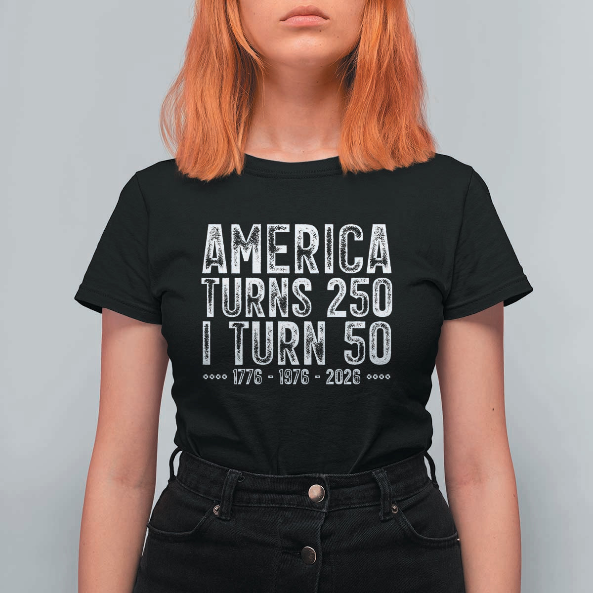America Turns 250 I Turn 50 T Shirt For Women Funny Patriotic 1976 50th Birthday