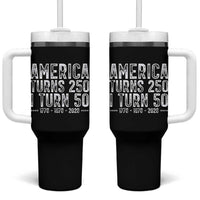 America Turns 250 I Turn 50 Tumbler With Handle Funny Patriotic 1976 50th Birthday