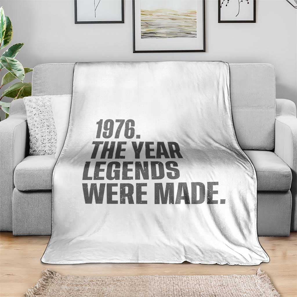 1976 The Year Legends Were Made Throw Blanket Minimalist Retro 50th Birthday