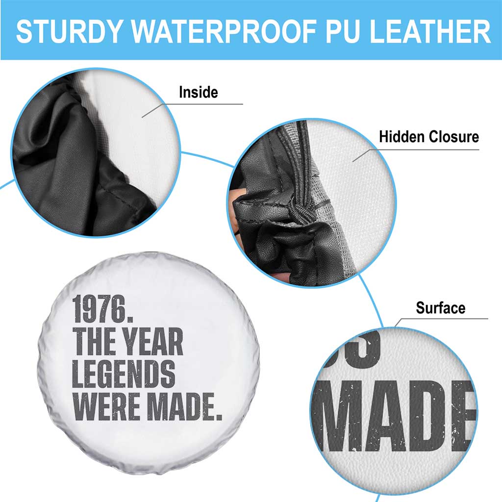 1976 The Year Legends Were Made Spare Tire Cover Minimalist Retro 50th Birthday