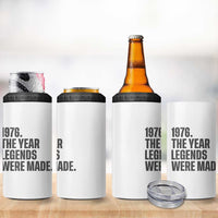 1976 The Year Legends Were Made 4 in 1 Can Cooler Tumbler Minimalist Retro 50th Birthday