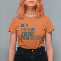 1976 The Year Legends Were Made T Shirt For Women Minimalist Retro 50th Birthday